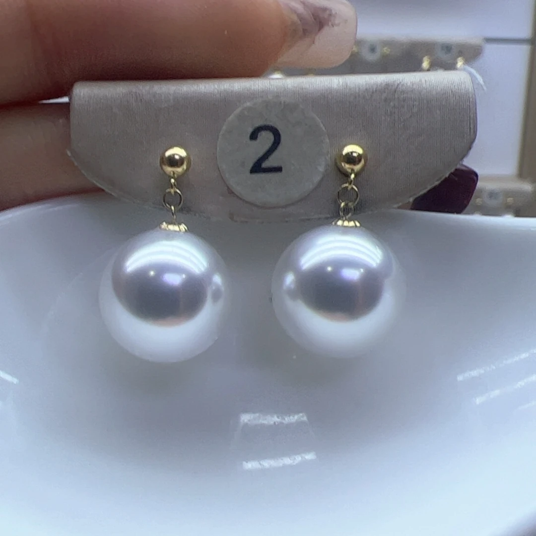 淡水珍珠耳饰18K金镶嵌