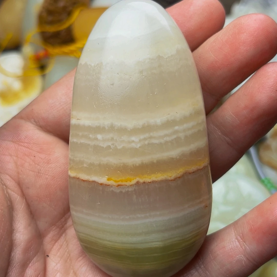 石材方解石手把件