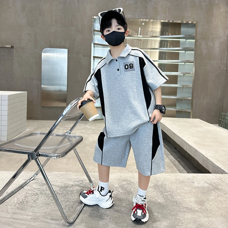 儿童装男童夏装套装2025新款夏季薄款大童夏款男孩运动短袖酷帅潮