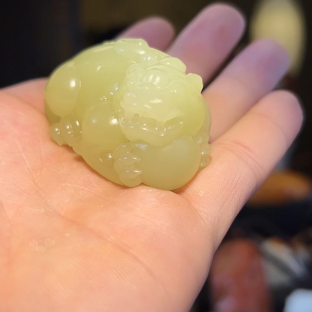 和田玉未镶嵌把件05黄口貔貅