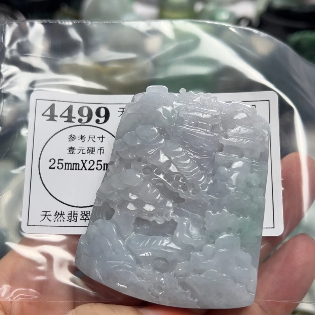 横***舟翡翠未镶嵌吊坠(不含链)4499