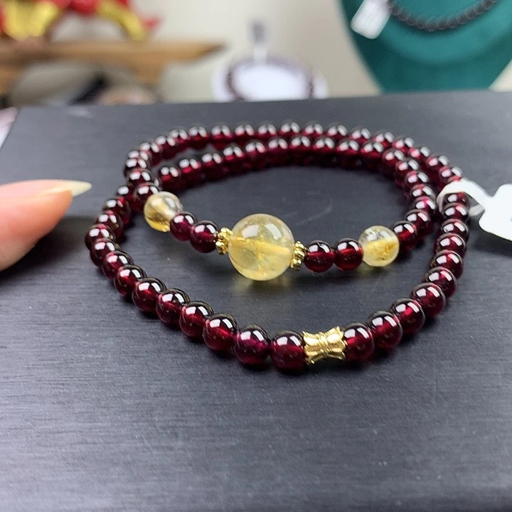 手链石榴石未镶嵌卡5双圈