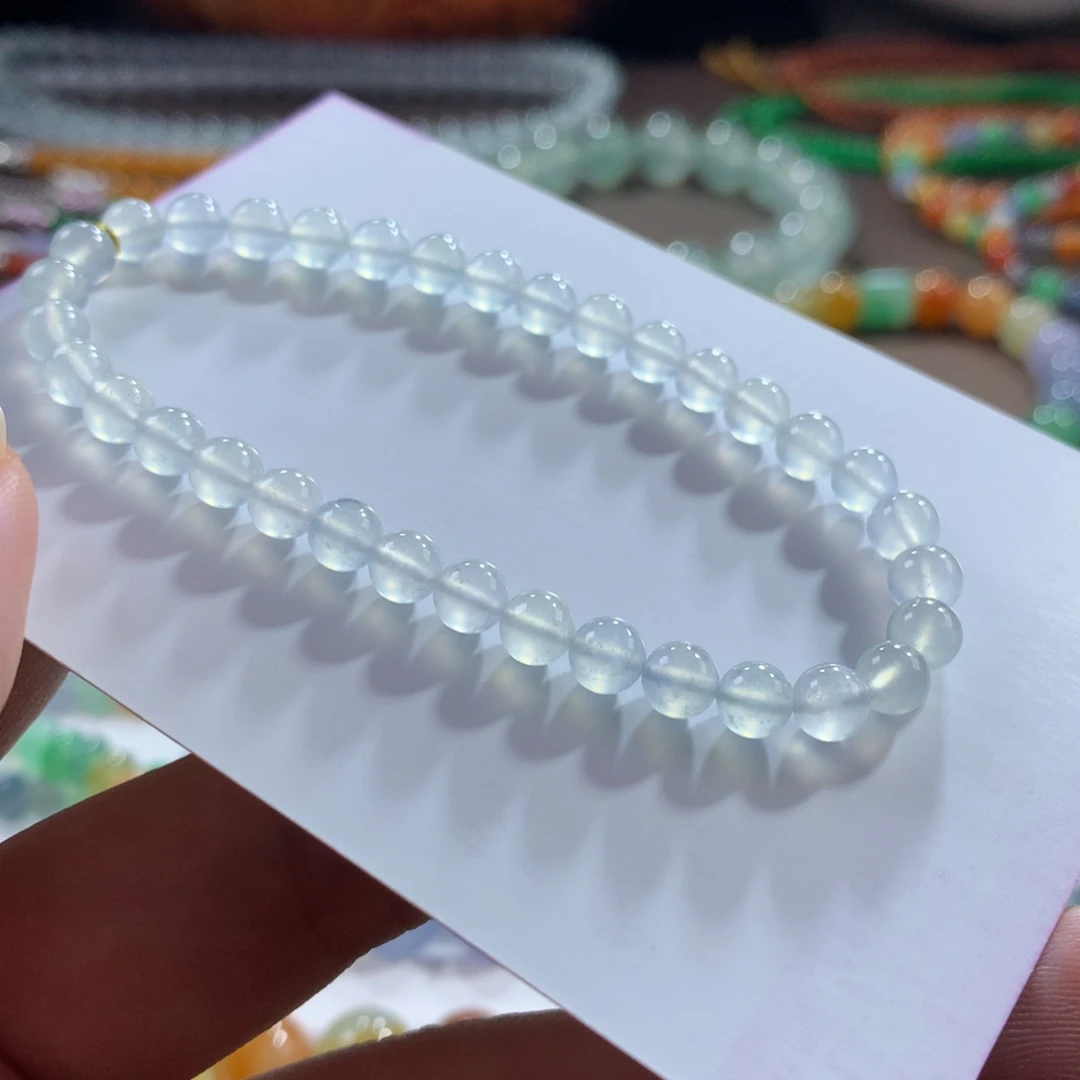 翡翠未镶嵌手链非常玻璃钢冰茅台白卡5+