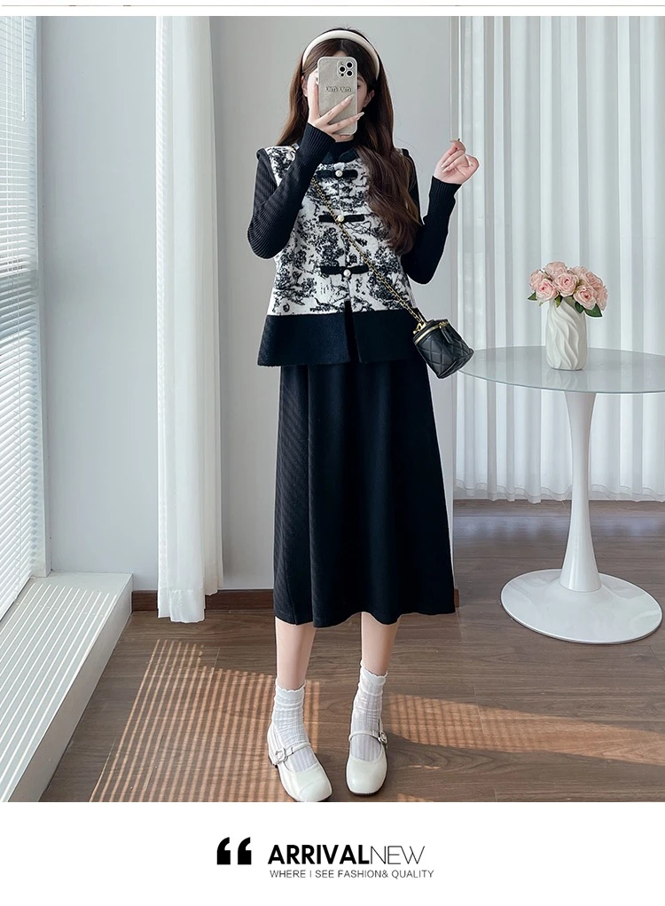 2025年春款新款长袖连衣裙时尚百搭显瘦谁穿谁好看气质针织小香风