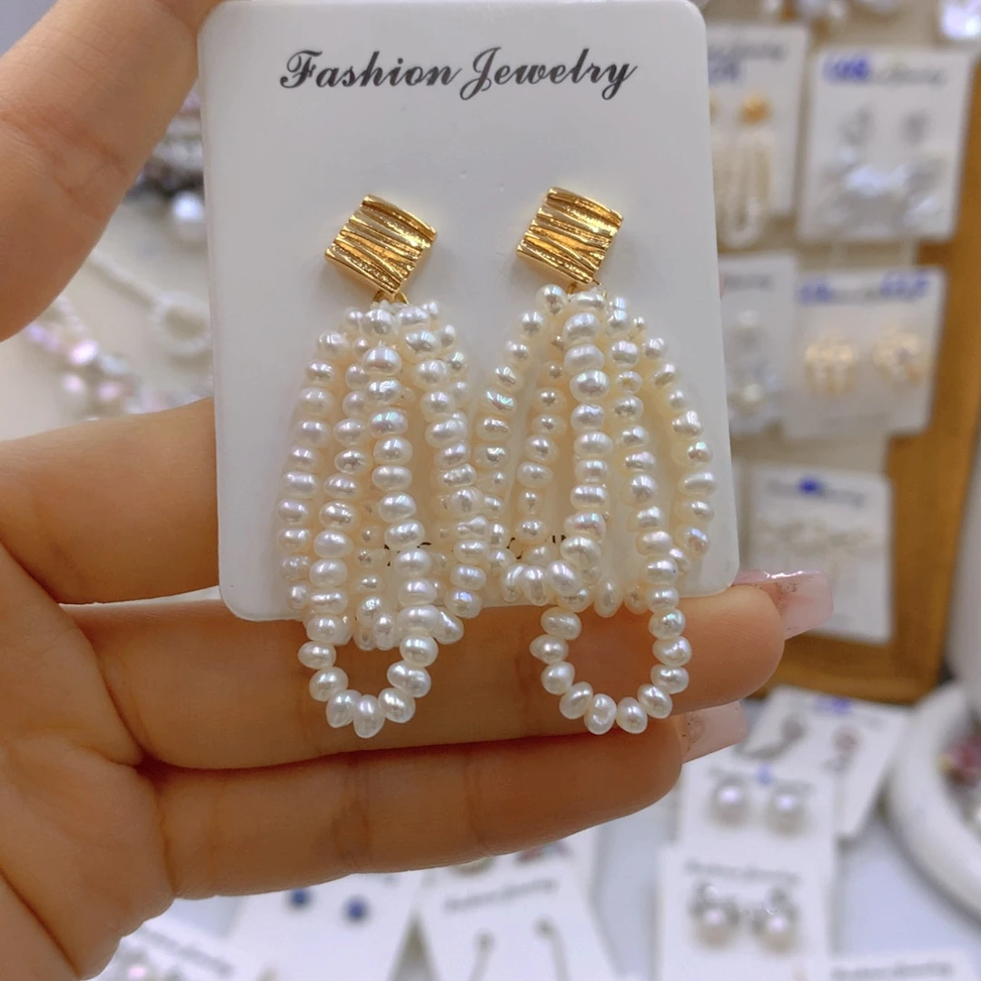 淡水珍珠耳饰银S925镶嵌