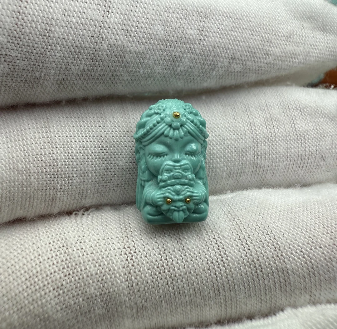 原矿绿松石扎基配饰