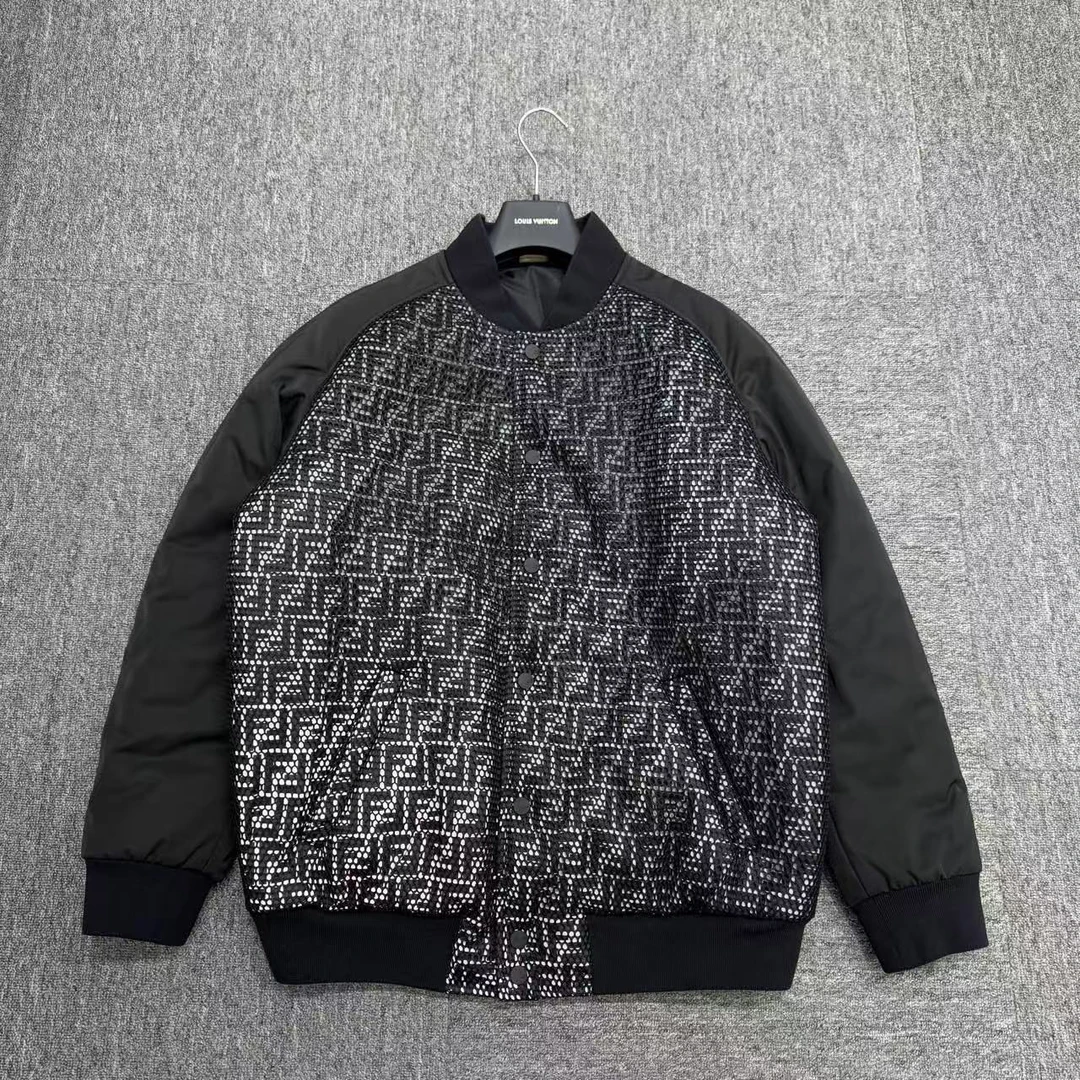 99新 FENDI/芬迪 镂空双F满印棉服外套/48码/12191