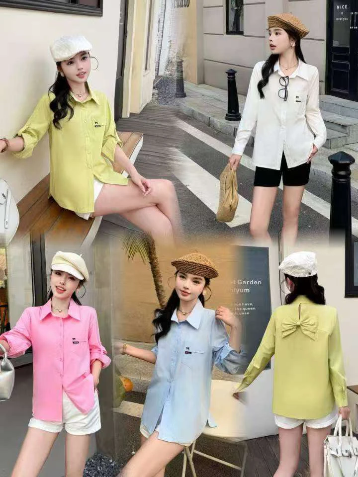 新款后背蝴蝶结特色显白百搭衬衣8900