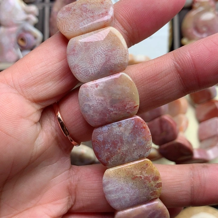 硅化珊瑚（珊瑚玉）颈饰未镶嵌