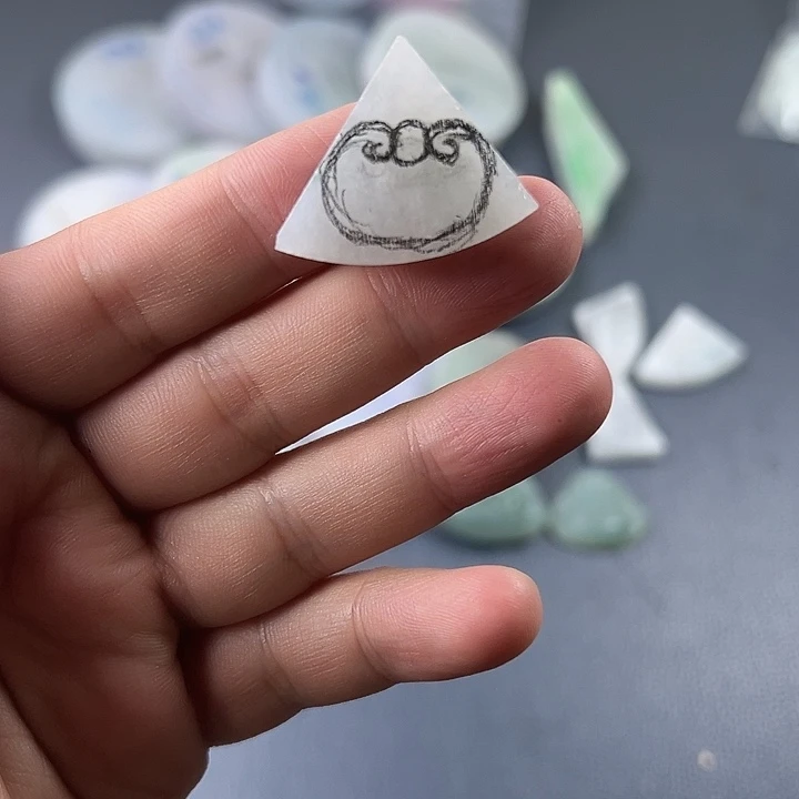 定制翡翠未镶嵌毛货元宝