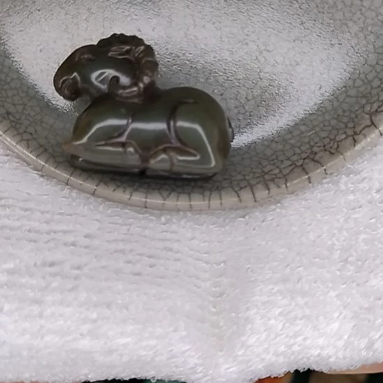 摆件开片瓷器瓷片摆件