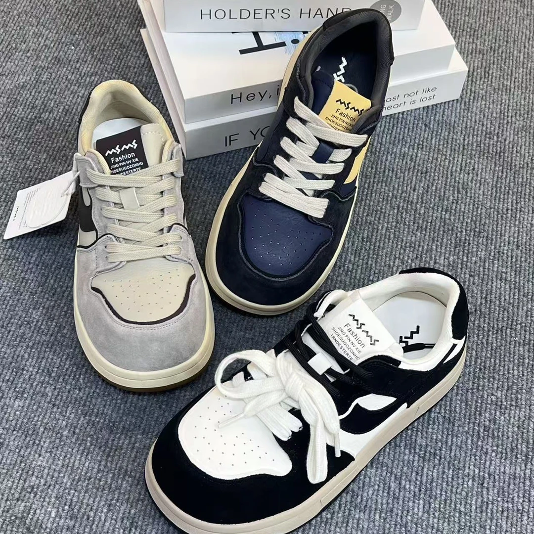 816-5玛莎玛索2025秋季新款时尚洋气休闲板鞋圆头厚底纯皮女鞋