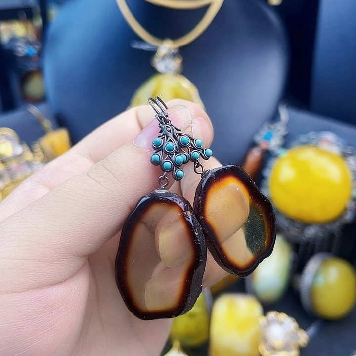 琥珀银S925镶嵌裸石