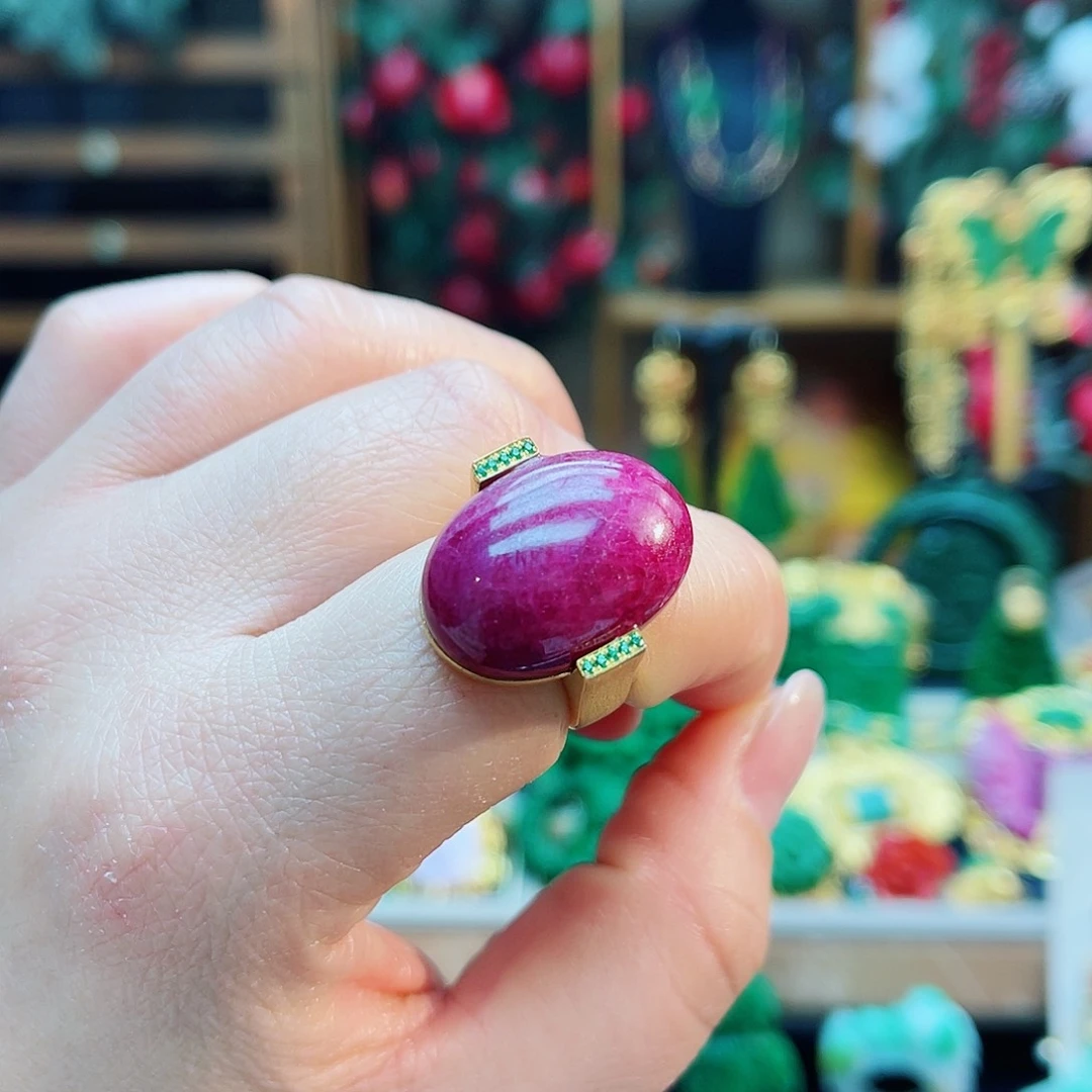 银S925镶嵌戒指红宝石48小时鉴赏期