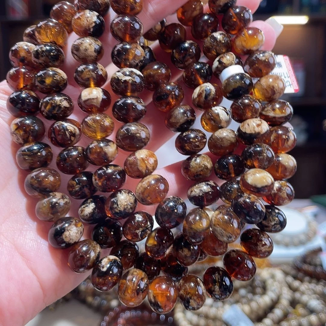 琥珀未镶嵌颈饰11m花