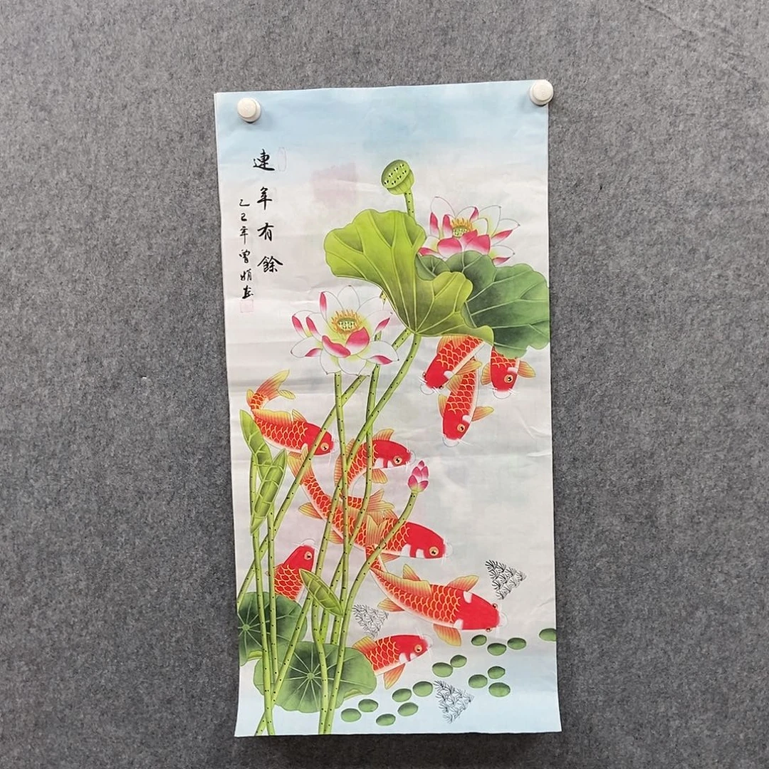 国画三尺工笔花鸟一副