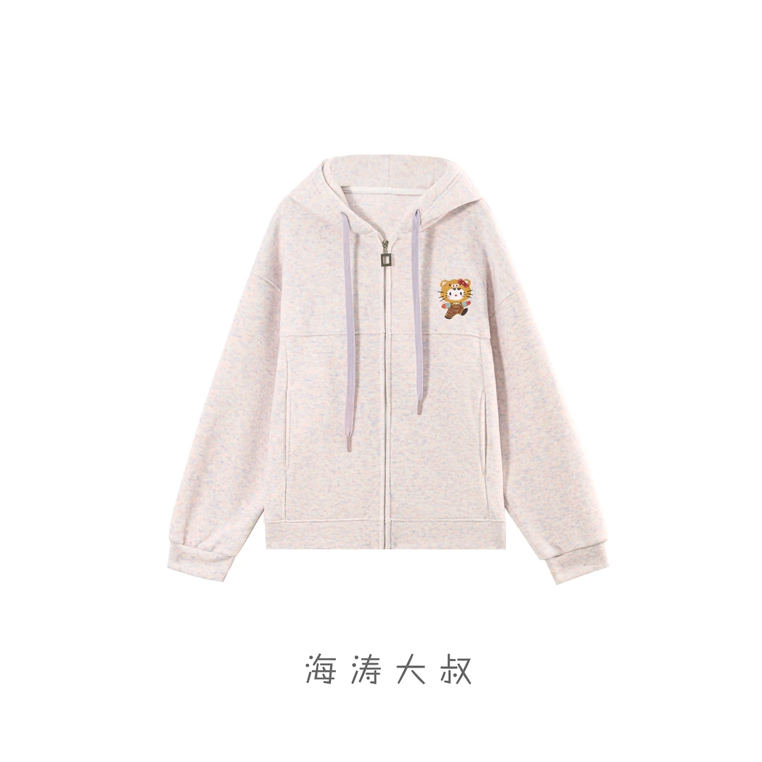 【海涛大叔】「甜心教主」刺绣凯蒂猫猫连帽拉链卫衣外套