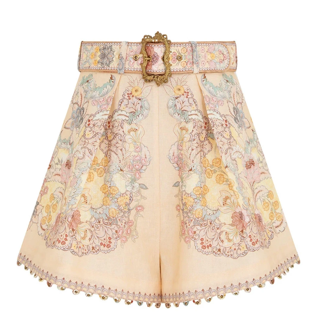 26早春度假繁花系列定位印花短裤