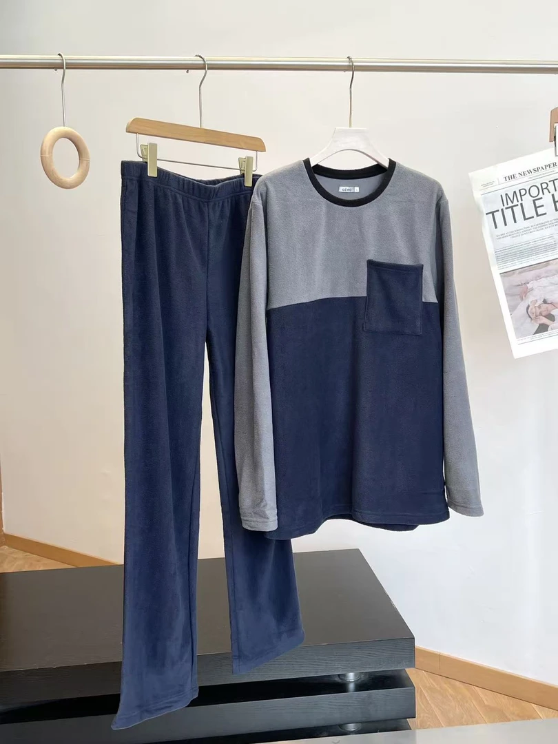 特！加倍保暖 轻盈舒适！男士秋冬加绒居家休闲套装 F5238 H7057