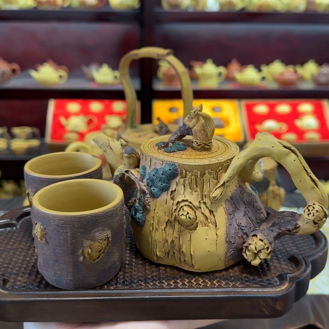【闪购商品】紫砂茶壶枯木绿泥