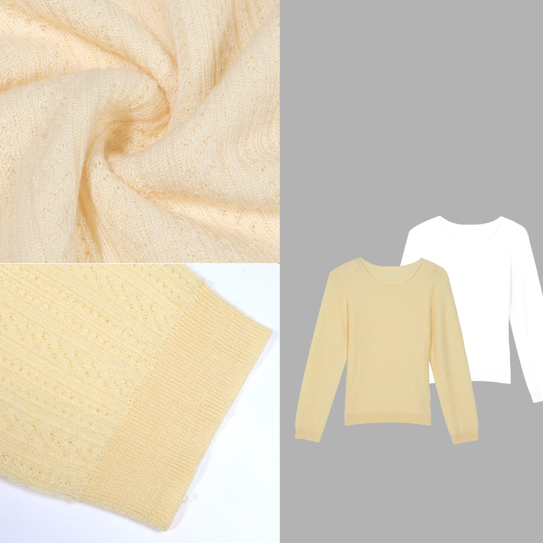 凯特丝蓓2816#早秋圆领正肩纯色长袖针织打底衫女