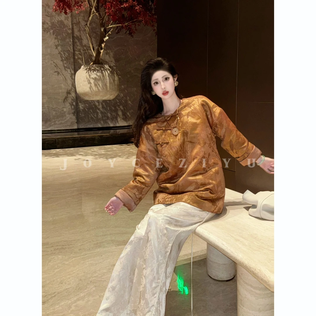 【Joyce子瑜】金盏浮香·国风新中式人丝提花炒色鎏金厚棉服外套过年