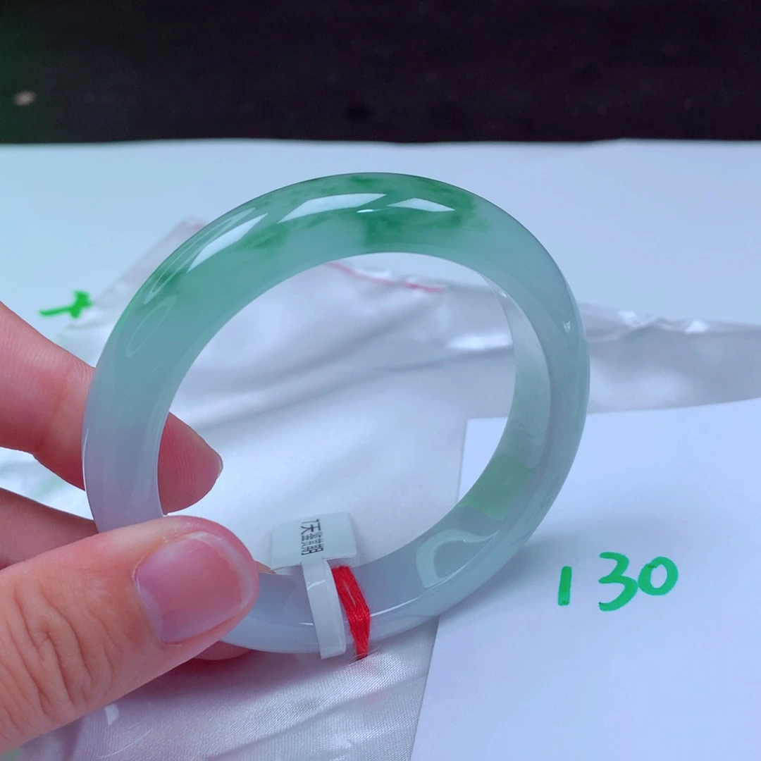 未镶嵌手镯翡翠缅甸天然A货翡翠手镯54.5