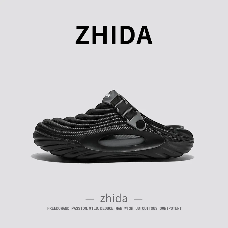 厚底潮流凉鞋男款2025新款爆款夏季运动外穿防滑洞洞鞋男士透气