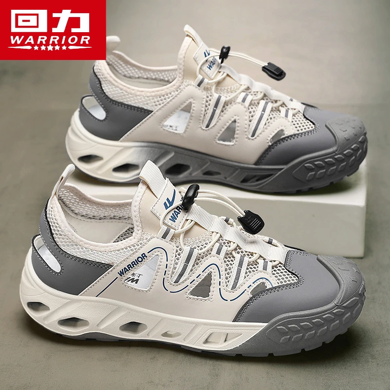 回力男鞋冬季外穿凉鞋运动透气包头沙滩防滑镂空洞洞网面轻便软底