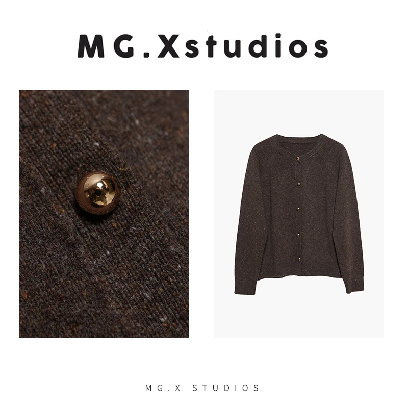 【封尘】MGX羊毛衫上衣气质针织短款圆领休闲M54B5476M4IX