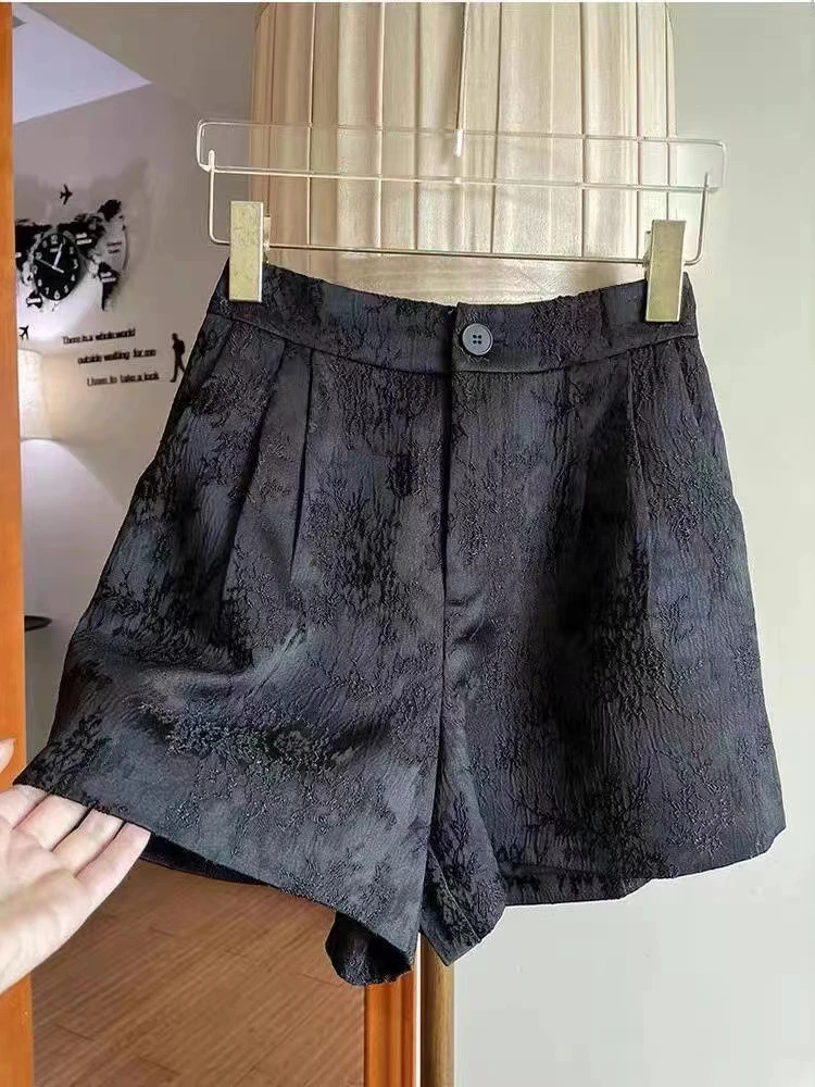 邹先森2490-28夏季新款提花面料高腰时尚简约休闲短裤