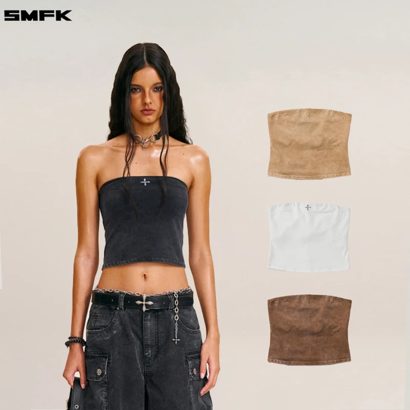 SMFK风暴复古抹胸 TKV012B 辣妹紧身显瘦印花百搭潮流时尚内搭