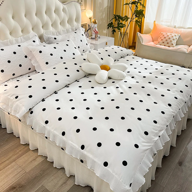 2024新款主播推荐全棉亲肤绗缝床盖舒适三四件套防滑加棉四季家用