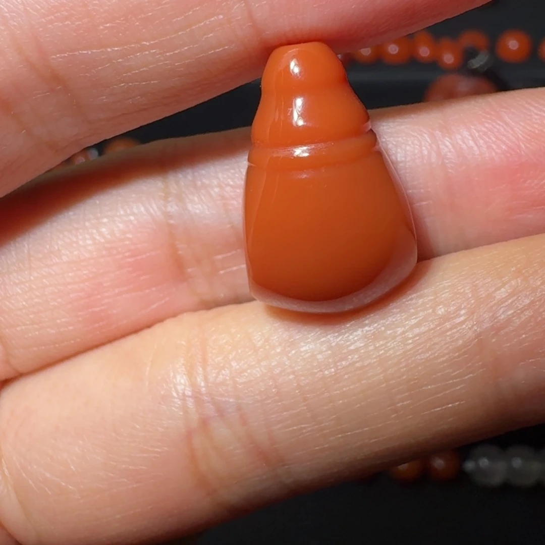 南红玛瑙未镶嵌瓦西满肉柿子红三通13