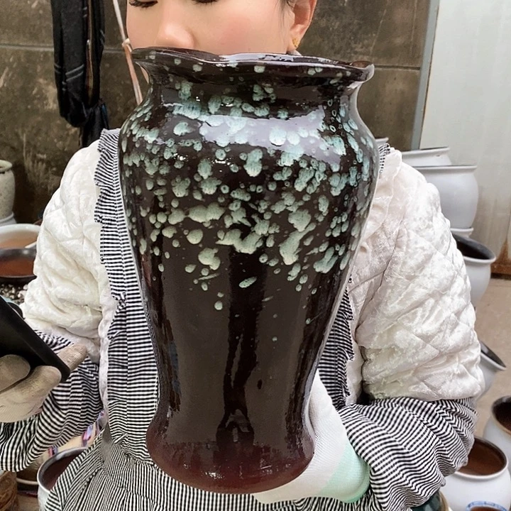 紫砂花盆瑕疵口17高30