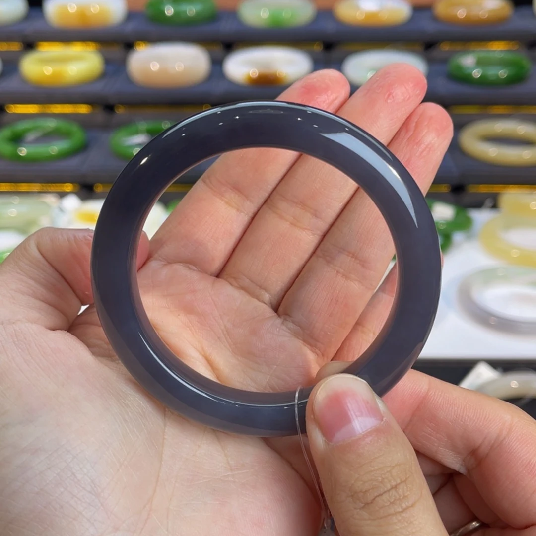 未镶嵌手镯和田玉-帝王紫 52 53