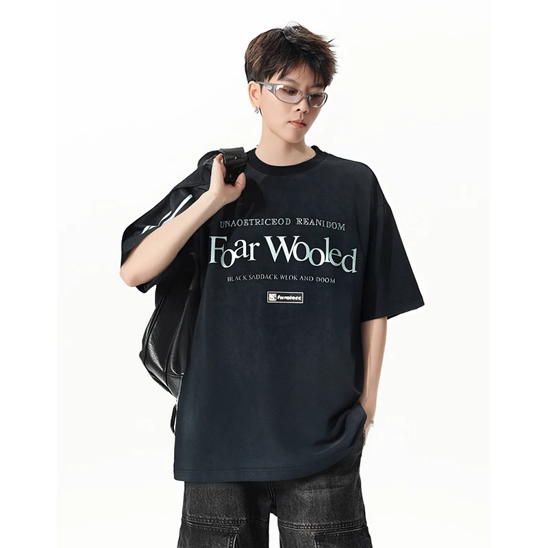 小众设计感短袖T恤男女夏季新款美式复古学院风条纹休闲情侣上衣