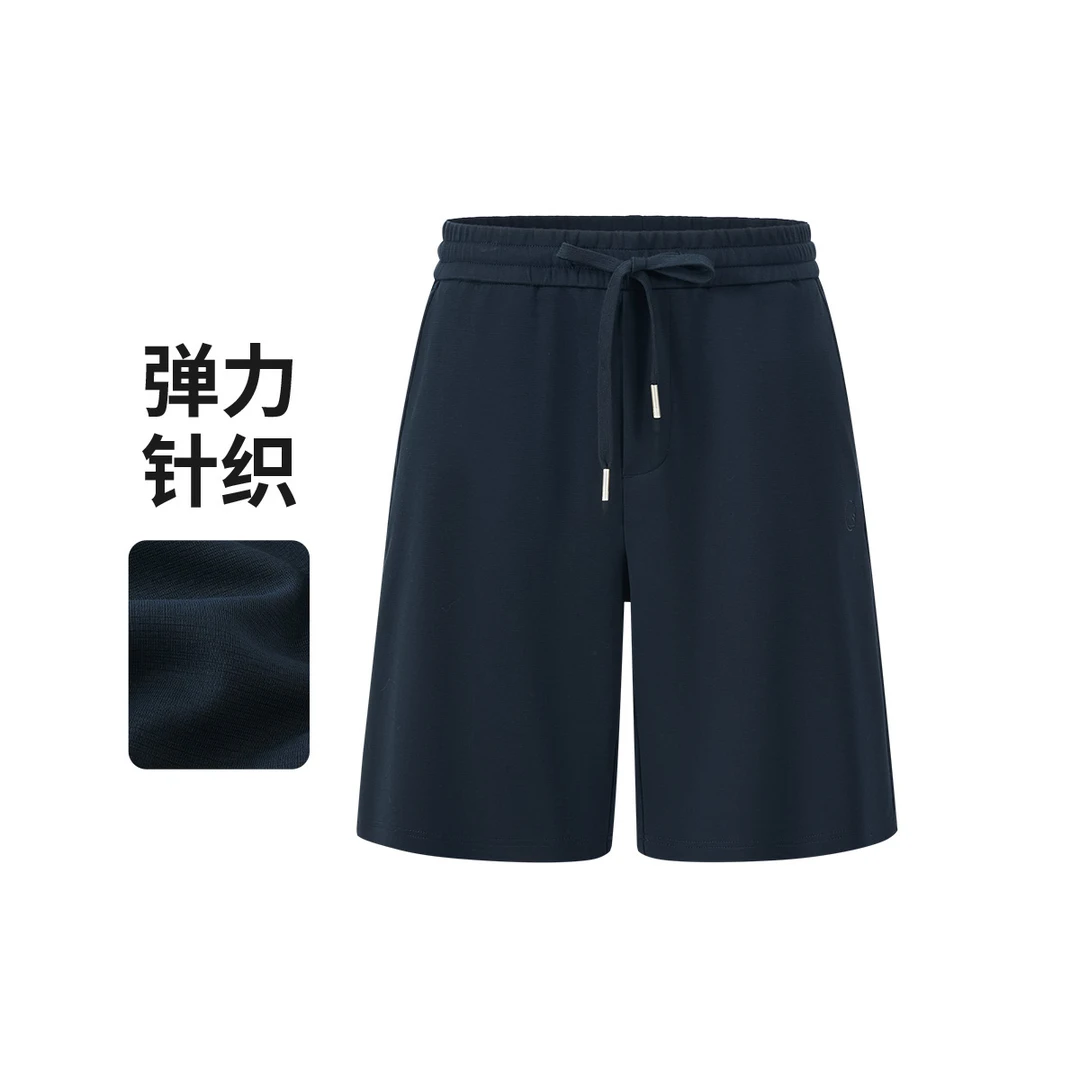 navigare意大利小帆船弹力针织中裤男士薄款裤子宽松抽绳五分裤夏