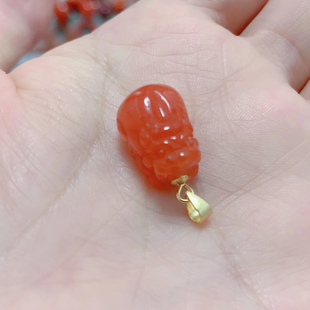 南红玛瑙吊坠(不含链)银S925镶嵌