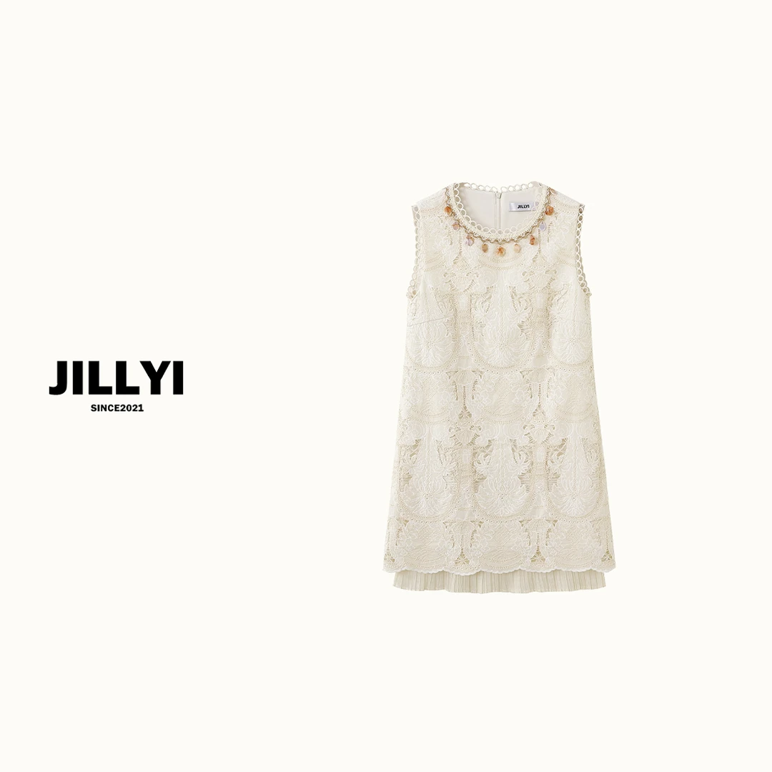 JILLYI南山店【复古异域】杏色圆领气质宽松型甜美少女复古港风时尚