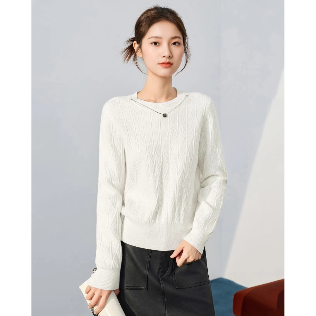 IEF/爱依服2025秋冬新款韩版时尚休闲通勤气质设计感百搭毛织上衣