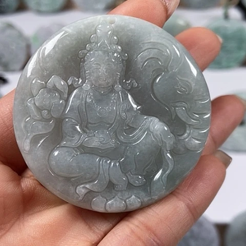 翡翠颈饰未镶嵌普贤菩萨福利