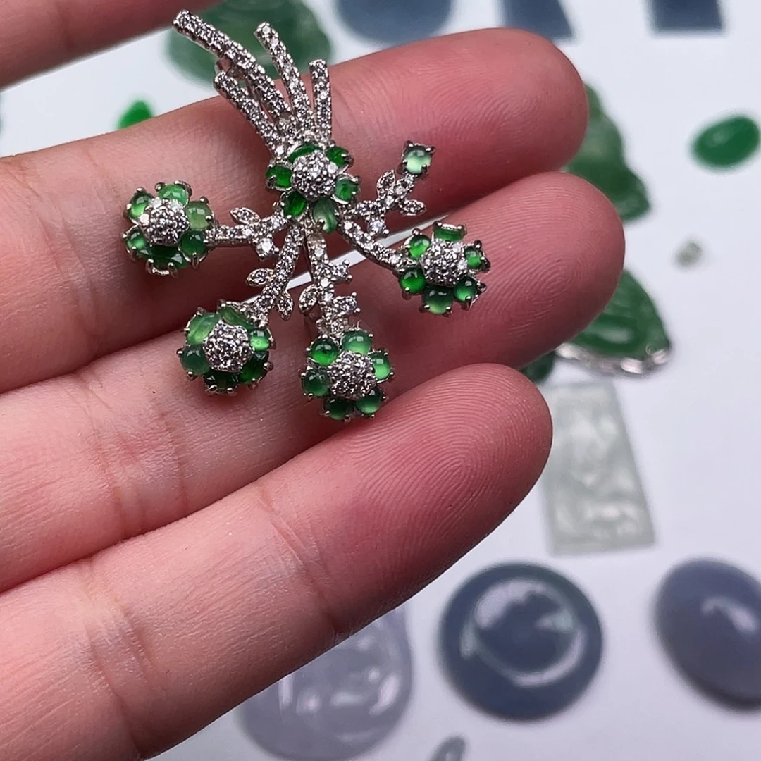 翡翠银S925镶嵌颈饰