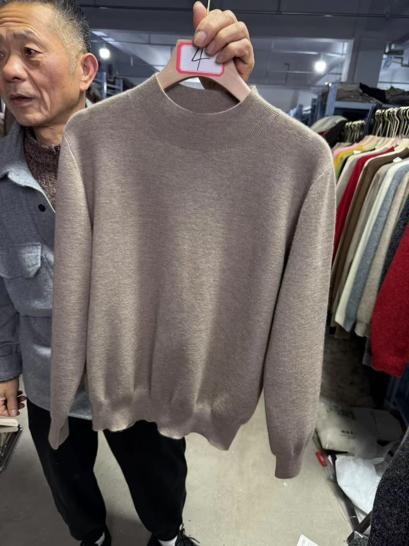 【欧诗莲】新款羊绒半高领纯色秋冬针织长袖女士加厚打底衫6640