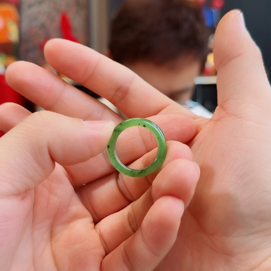 和田玉未镶嵌戒指17指围