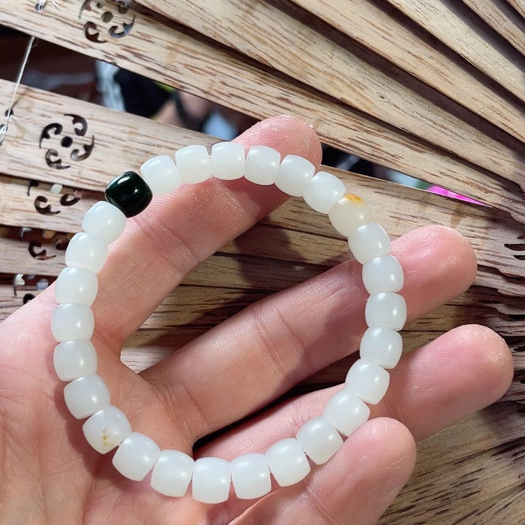 和田玉手串未镶嵌大*7.8直切