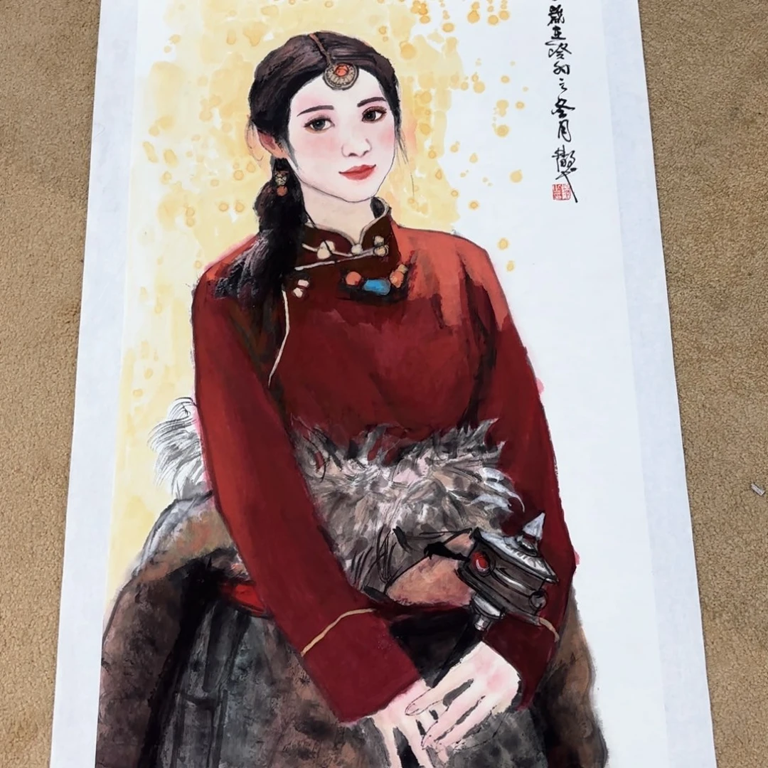 国画啊*?张锦龙三尺人物朱