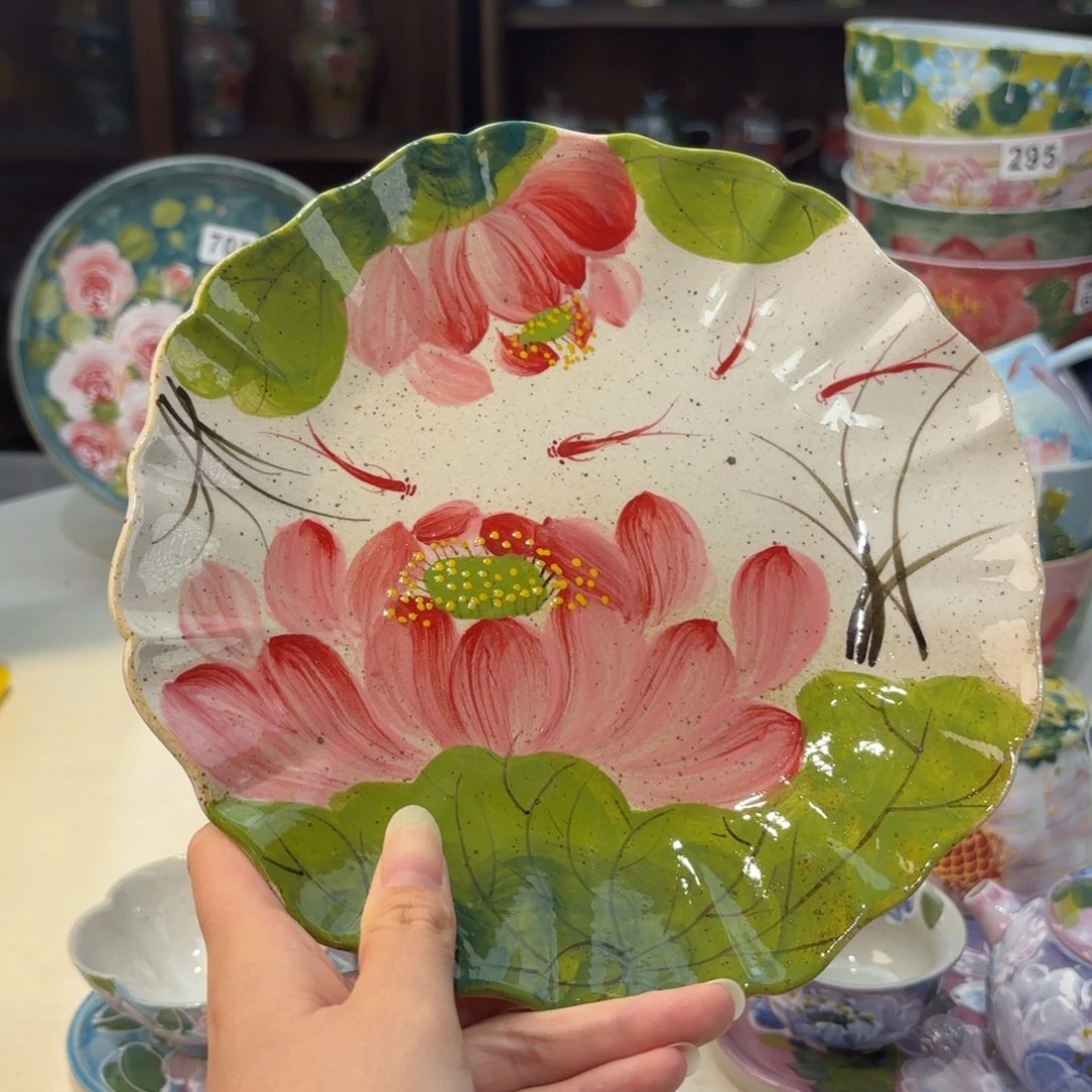 瓷片景德镇手绘高温釉下彩陶瓷茶具