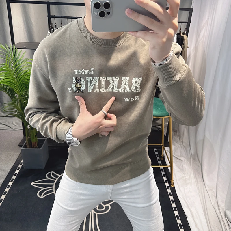 WEBUNSAPET维比萨玻秋季新款圆领卫衣字母印花潮牌长袖男宽松