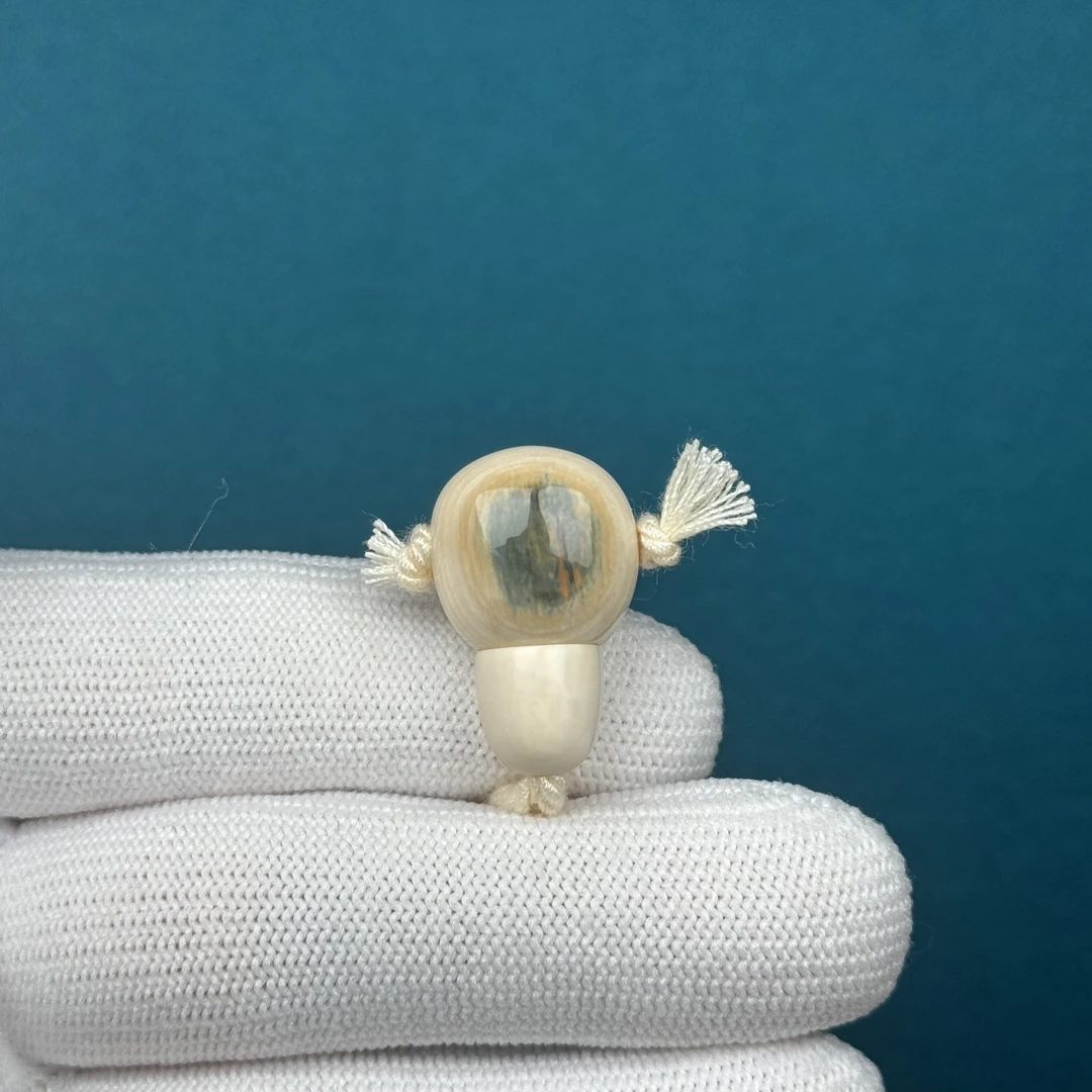 D42-91天然猛犸牙 蓝眼睛三通15*23.8mm支持复检